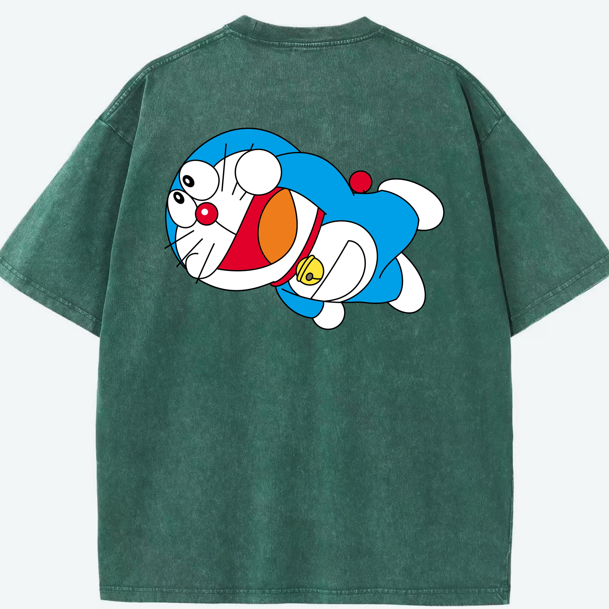 （画像用） ドラえもん Doraemon 綿100% ヴィンテージ風 半袖Tシャツ（背面プリント）